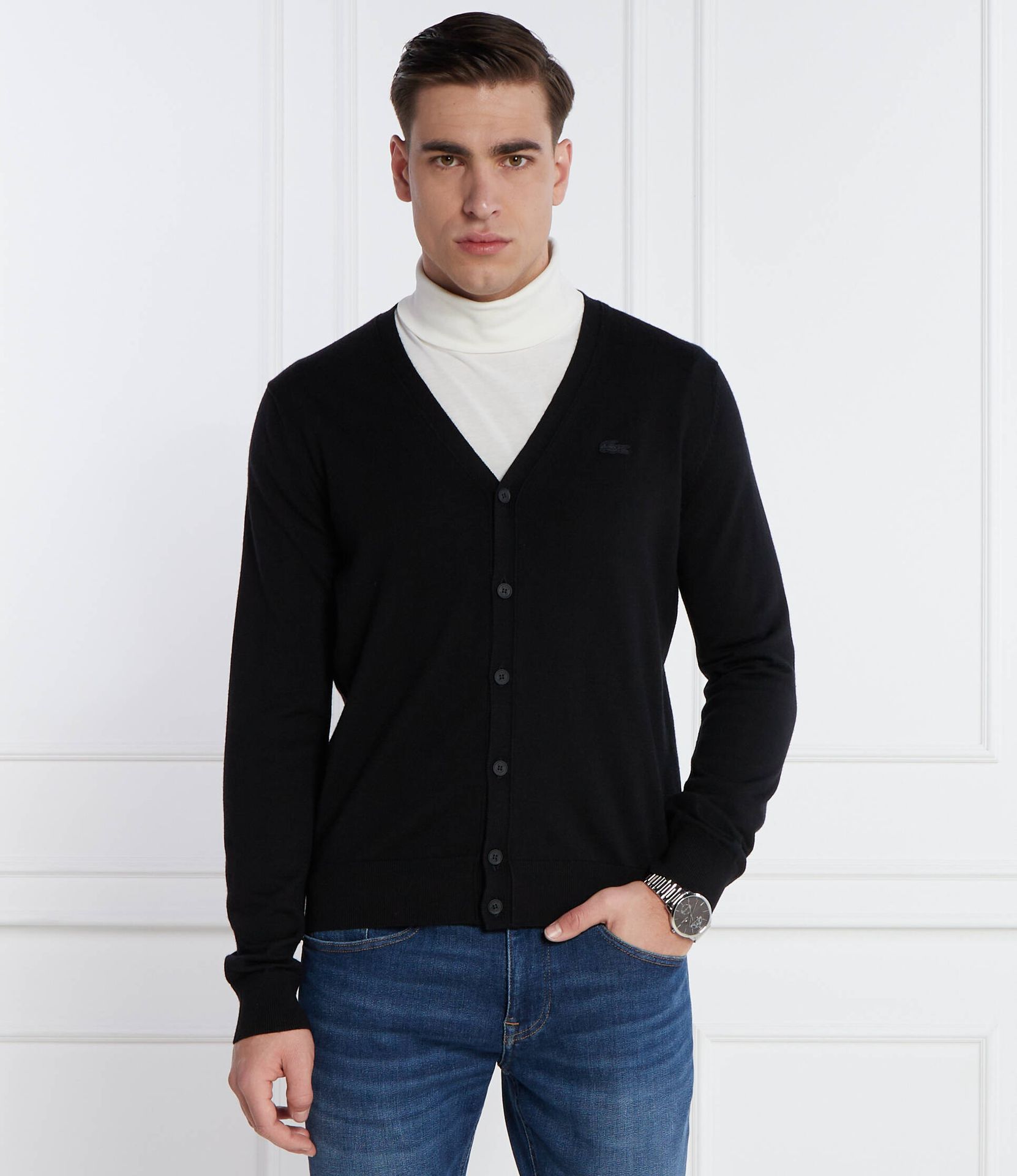 Lacoste Wełniany kardigan Regular Fit