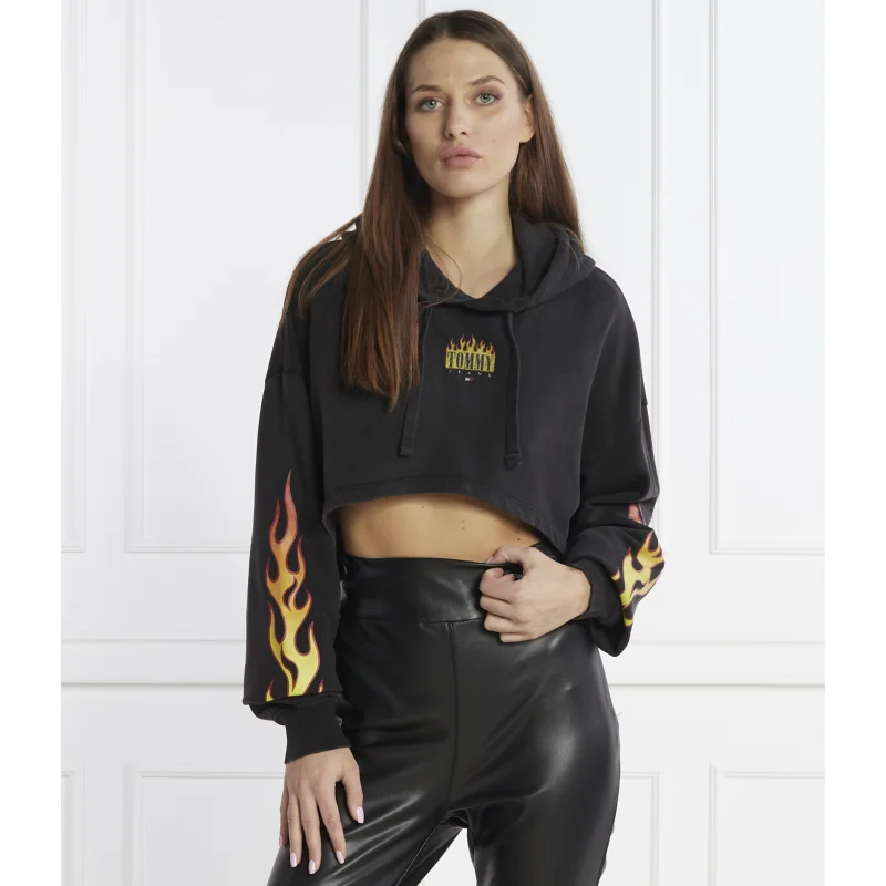 Tommy Jeans Bluza VINTAGE FLAME HOODIE | Cropped Fit