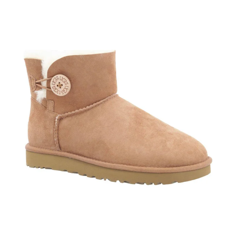 UGG Skórzane śniegowce Mini Bailey Button II | z dodatkiem wełny