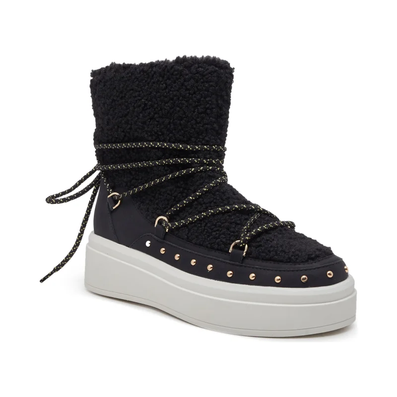 TWINSET Śniegowce | skóra | shearling | z dodatkiem wełny