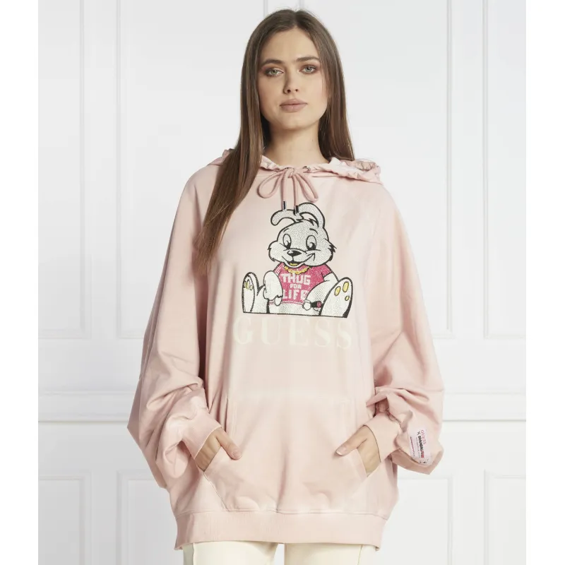 GUESS Bluza xbrandalised leon washed bunny | Oversize fit