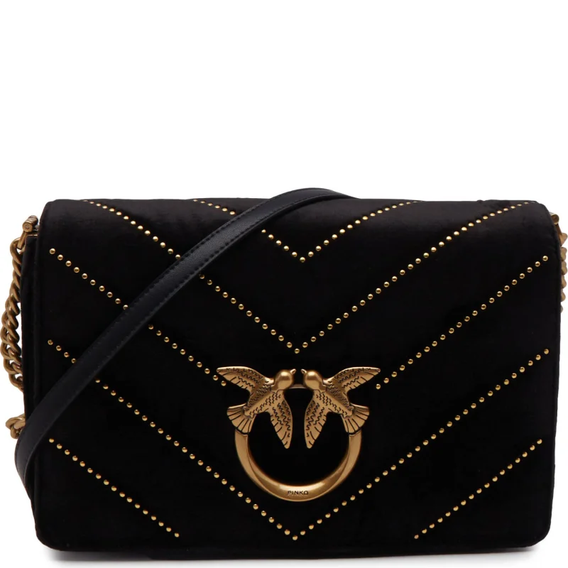 Pinko Torebka na ramię LOVE CLICK CLASSIC VELLUTO | z dodatkiem skóry