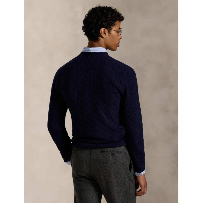 POLO RALPH LAUREN Wełniany sweter Slim Fit z dodatkiem kaszmiru