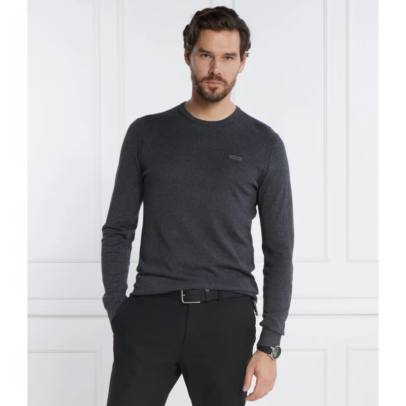 Calvin Klein Sweter SILK BLEND CN | Slim Fit | z dodatkiem jedwabiu