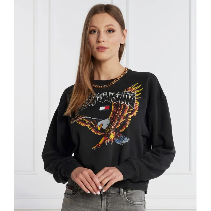 Tommy Jeans Bluza VINTAGE EAGLE CREW | Relaxed fit