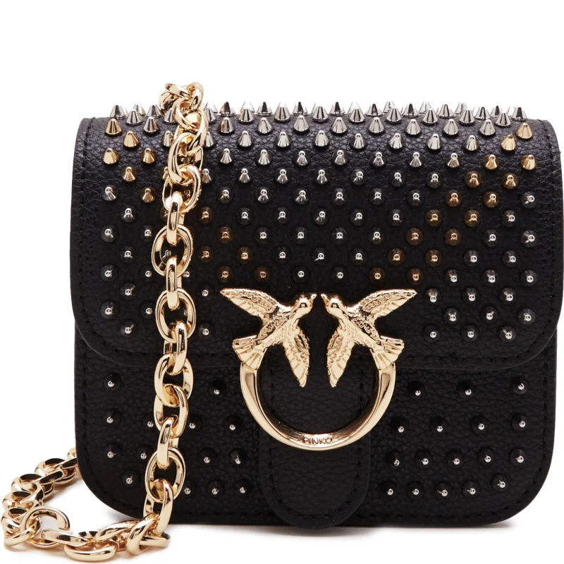 Pinko Skórzana torebka wieczorowa LOVE BELL MICRO VITELLO BOTTAL