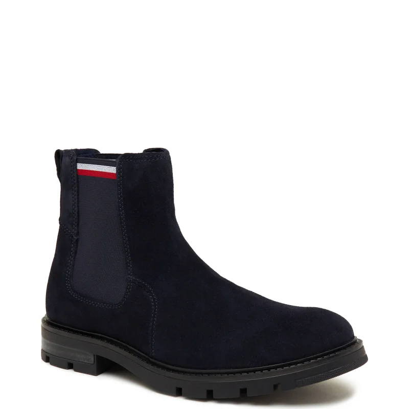 Tommy Hilfiger Skórzane sztyblety CORPOARTE HILFIGER SUEDE CHELSEA