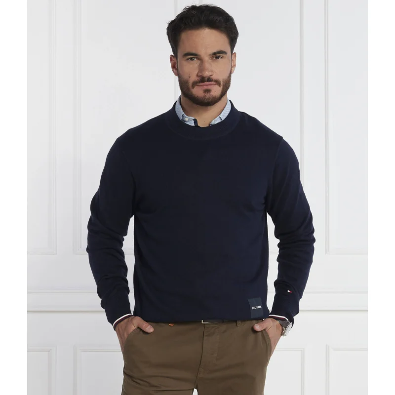 Tommy Hilfiger Sweter MONOTYPE GS TIPPED | Regular Fit | z dodatkiem jedwabiu