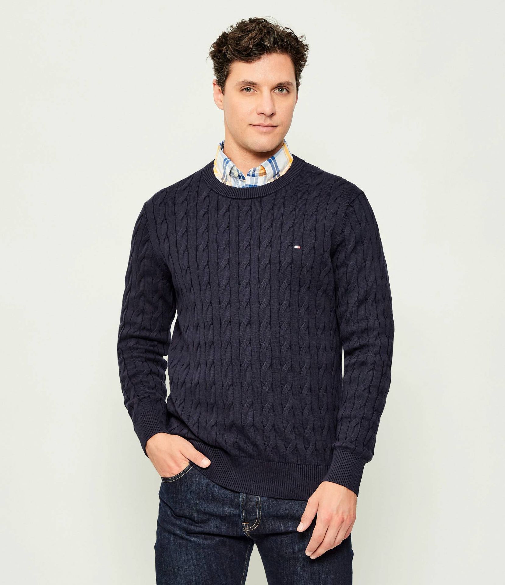 Tommy Hilfiger Sweter CLASSIC CABLE TH x F.C. Liverpool Regular Fit