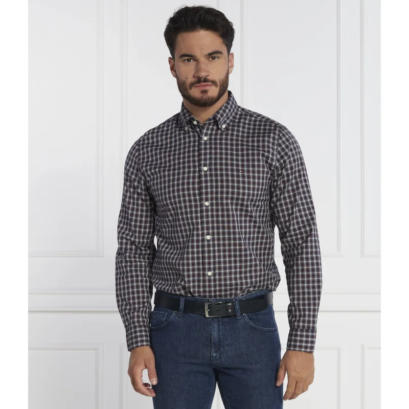 Tommy Hilfiger Koszula NAT. SOFT FLEX MINI TARTAN RF | Regular Fit
