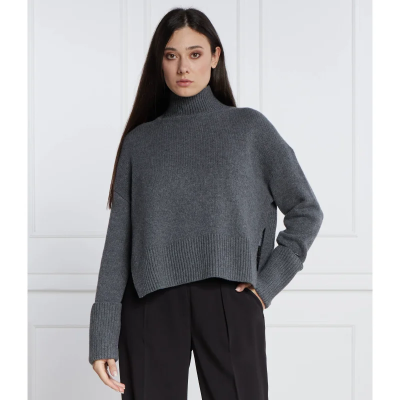 Calvin Klein Wełniany golf | Regular Fit | z dodatkiem kaszmiru