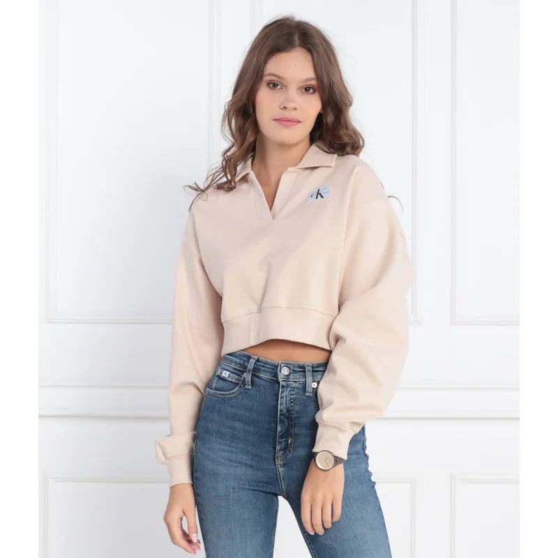 Calvin Klein Jeans Bluza LABEL POLO COLLAR | Loose fit