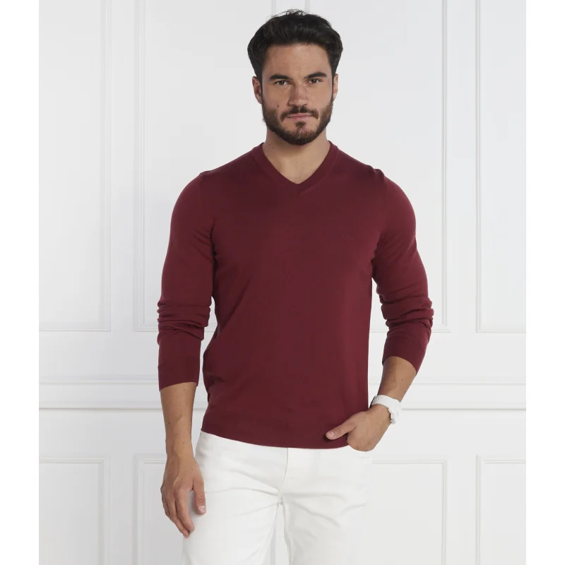 BOSS Wełniany sweter Baram-L | Regular Fit