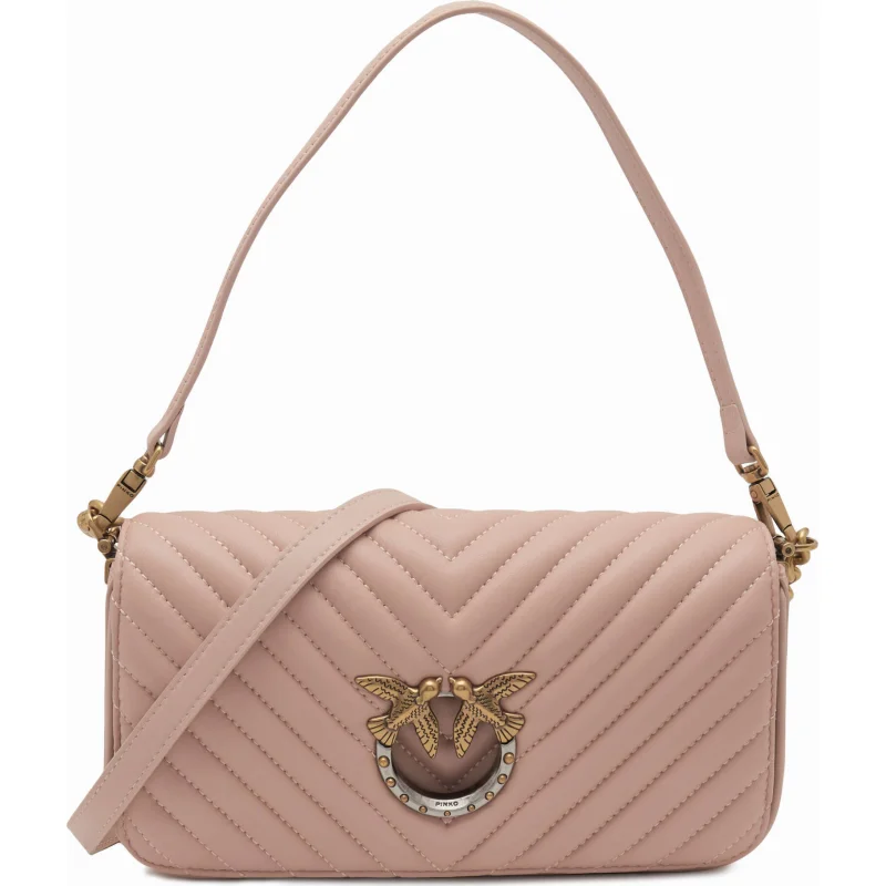 Pinko Skórzana listonoszka LOVE CLICK BAGUETTE MINI NAPPA