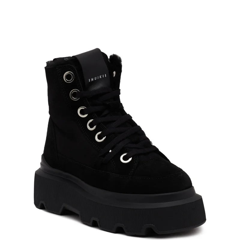 INUIKII Botki na platformie MATILDA | zamsz