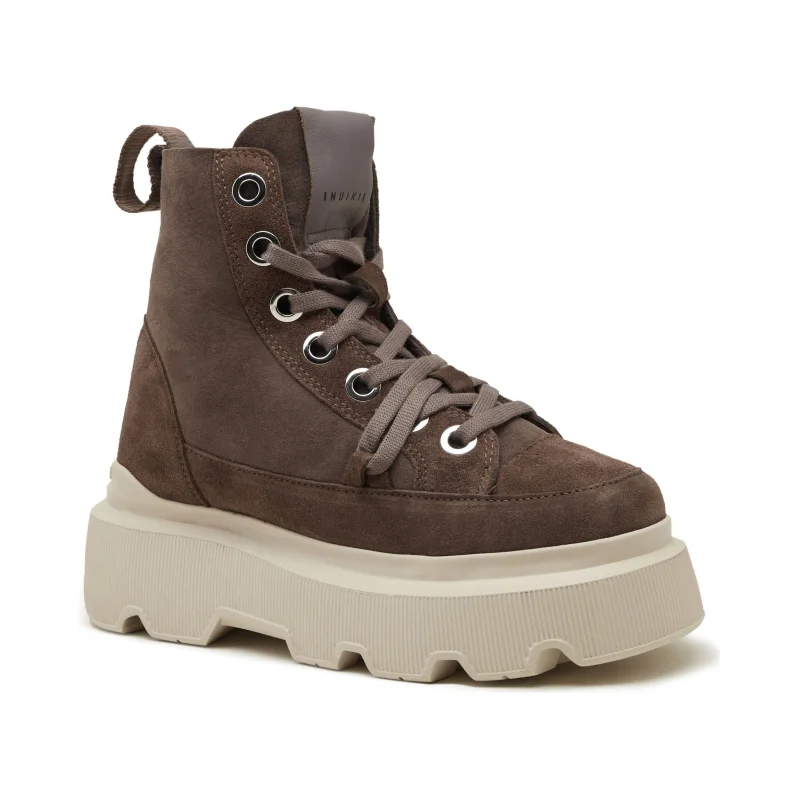 INUIKII Botki na platformie MATILDA | shearling | zamsz