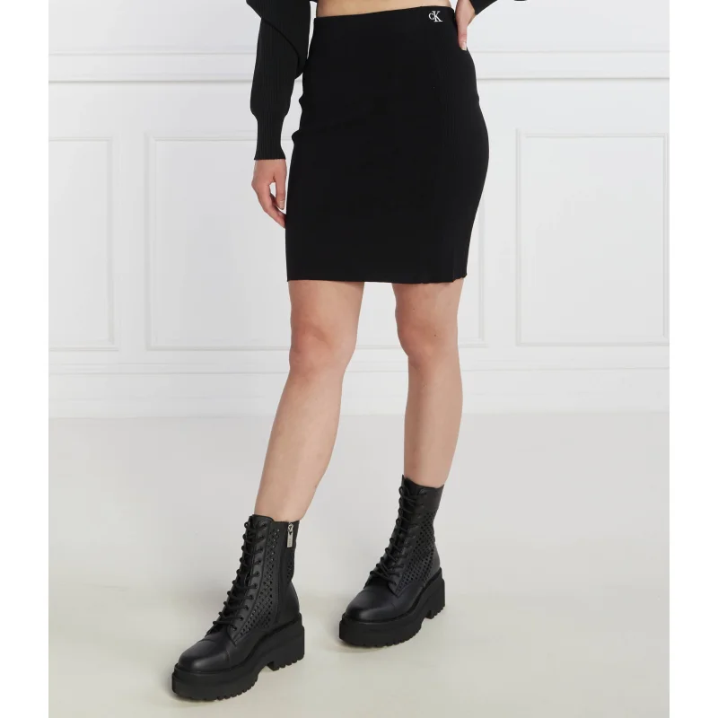 CALVIN KLEIN JEANS Spódnica BACK ZIP KNITTED