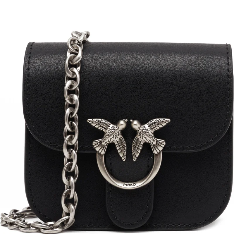 Pinko Skórzana torebka na ramię Micro Love Bag Bell