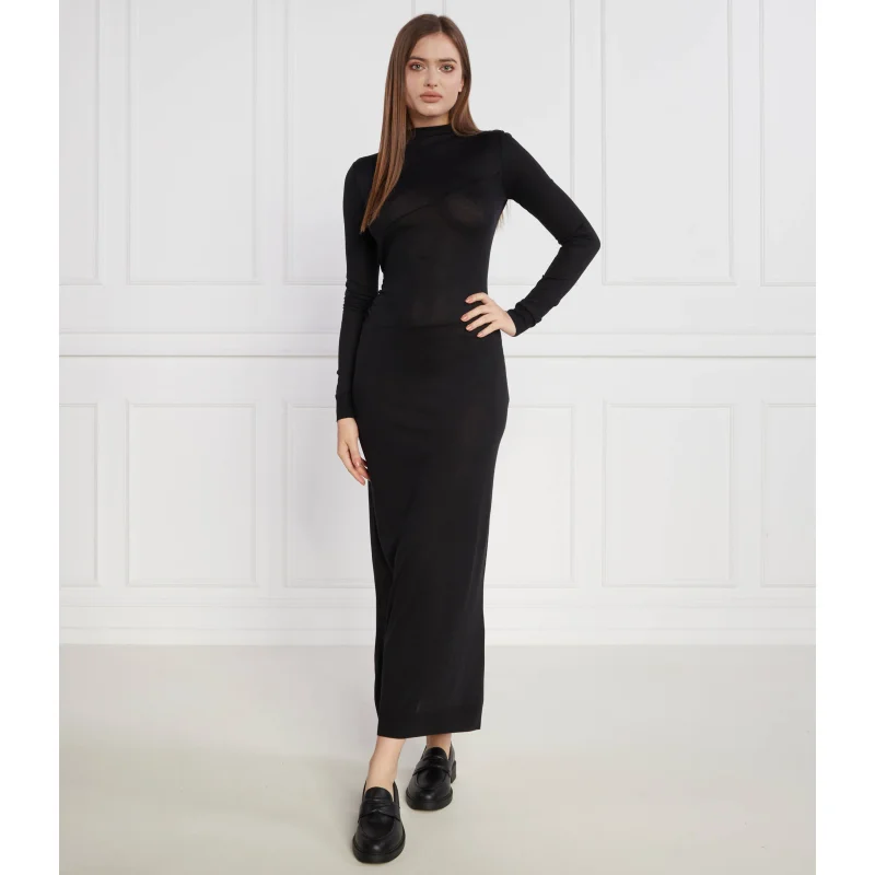 Calvin Klein Sukienka GATHERED WAIST LYOCELL