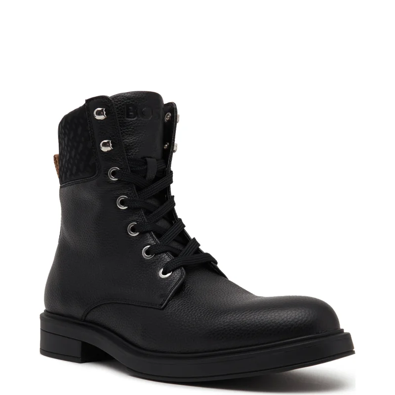 BOSS BLACK Botki Vanity Lace Up Botie Gr | z dodatkiem skóry