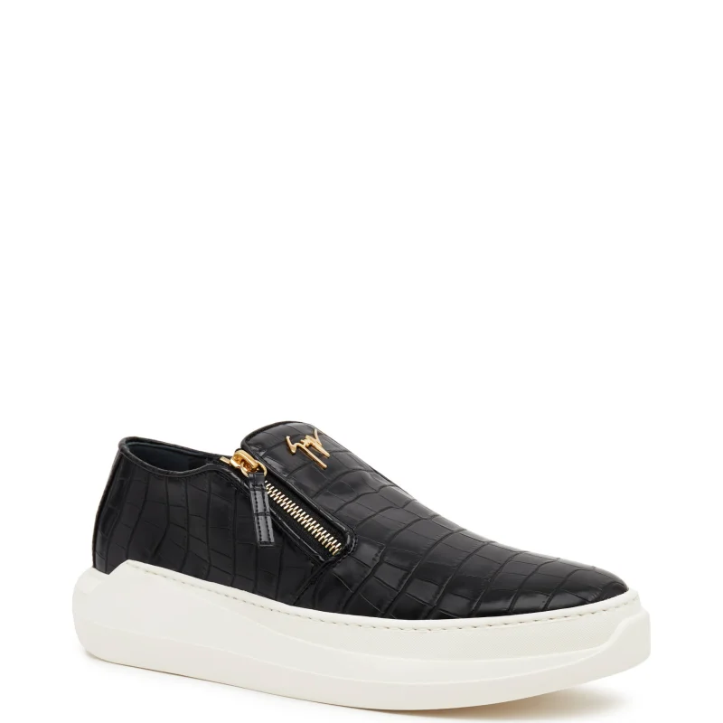 Giuseppe Zanotti Slip on LOGOBALL | z dodatkiem skóry