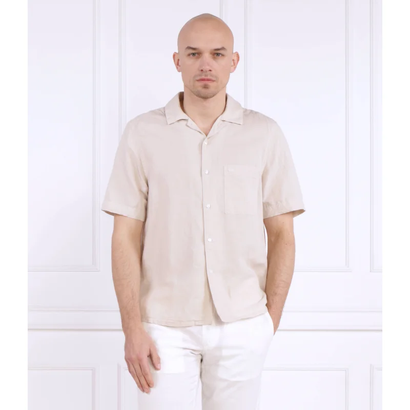 Calvin Klein Lniana koszula CUBAN | Regular Fit