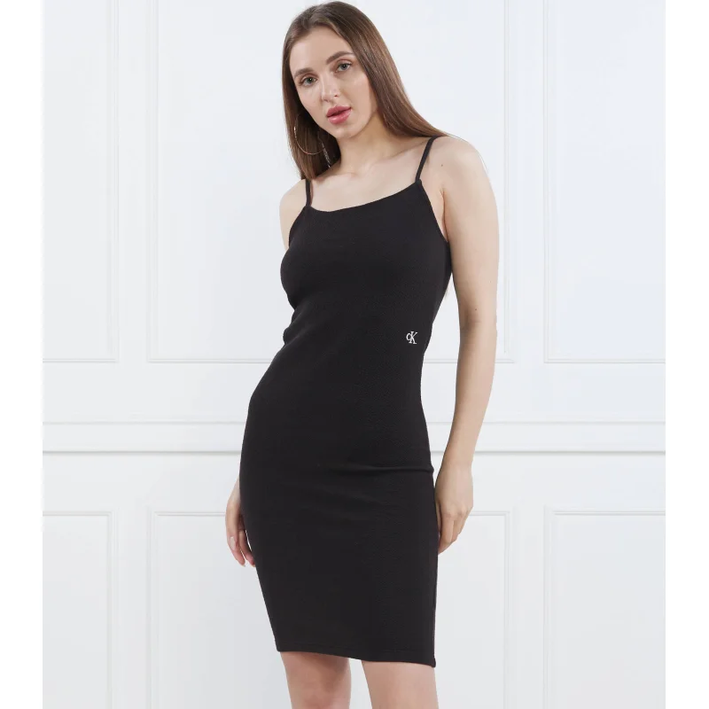 Calvin Klein Jeans Sukienka SLUB RIB STRAPPY