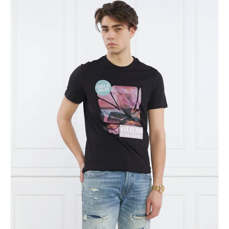 GUESS T-shirt SUNSET FLOWER | Slim Fit