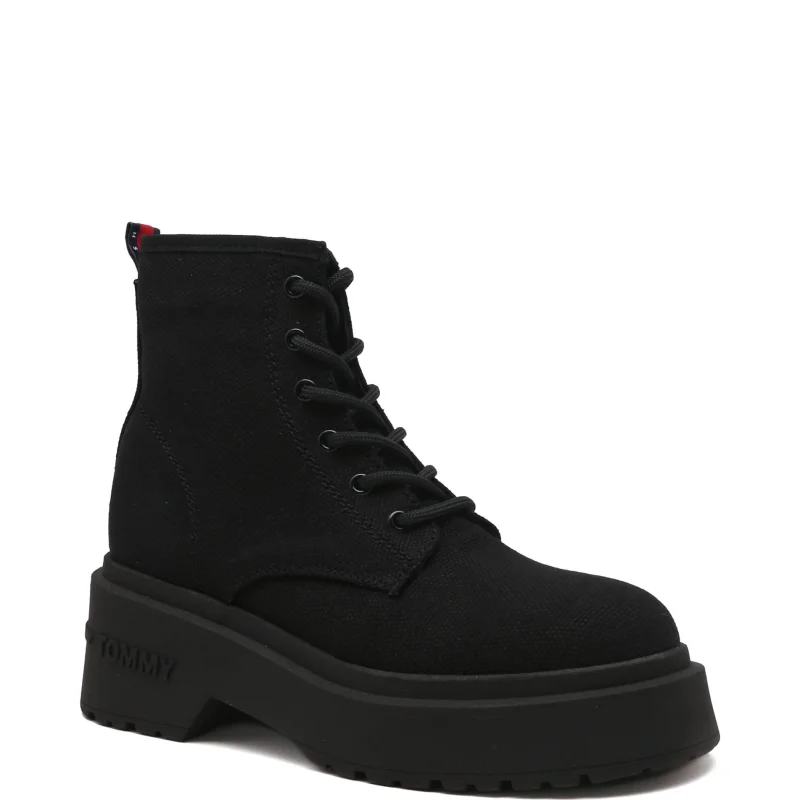 Tommy Jeans Botki TOMMY JEANS LACE UP FESTIV | z dodatkiem skóry