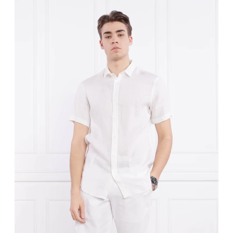 Armani Exchange Lniana koszula Regular Fit