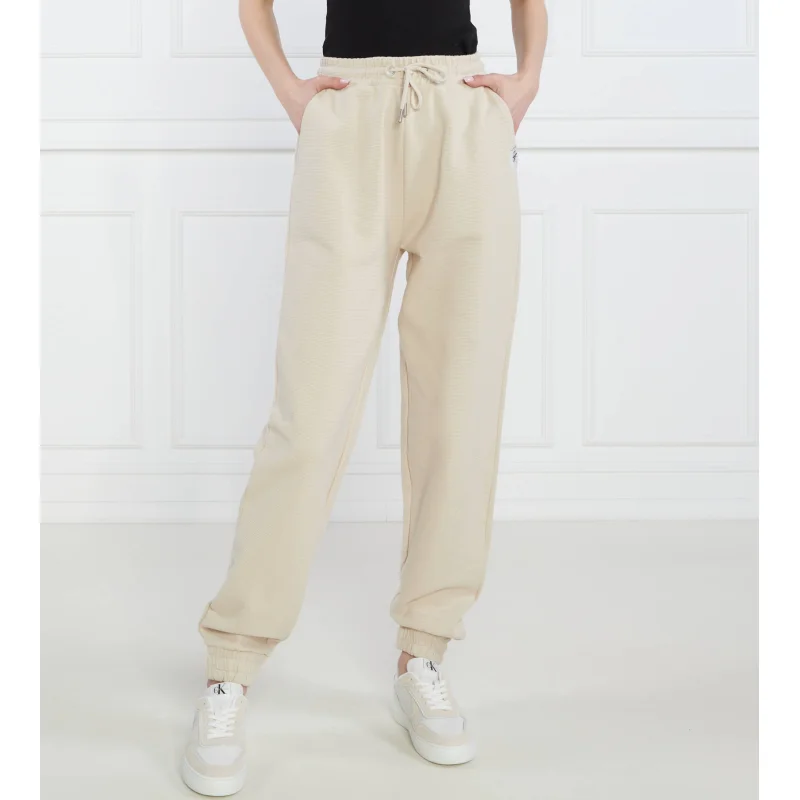 CALVIN KLEIN JEANS Spodnie dresowe TAB OTTOMAN | Straight fit