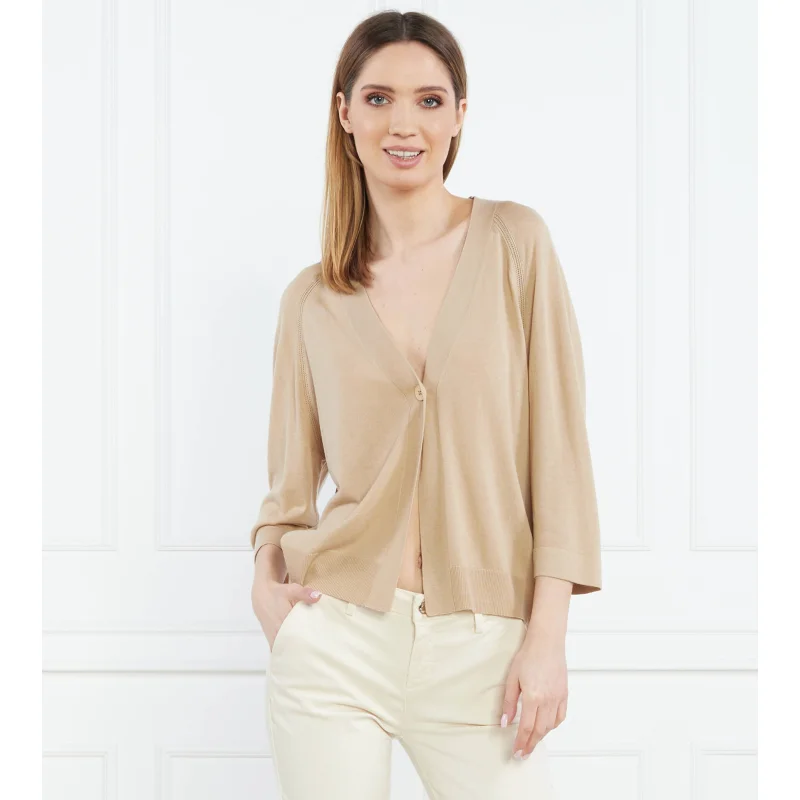 Marc Cain Kardigan | Regular Fit | z dodatkiem jedwabiu