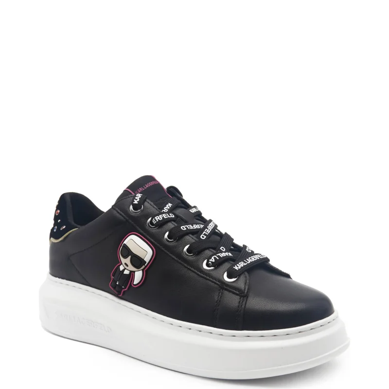 Karl Lagerfeld Skórzana trampki KAPRI Ikon Rhinestone Tab