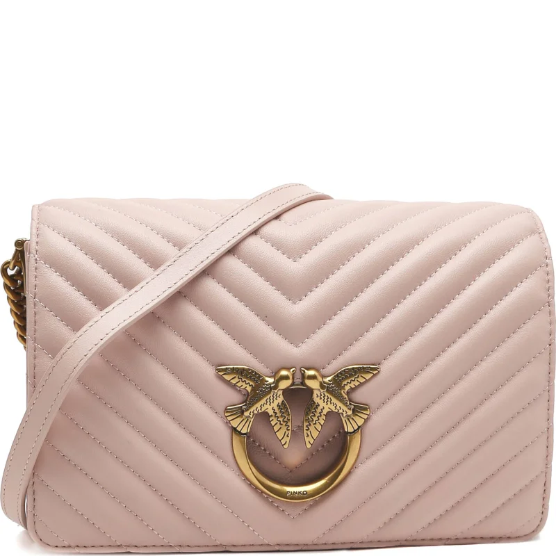 Pinko Skórzana torebka na ramię LOVE CLICK CLASSIC SHEEP NAPPA