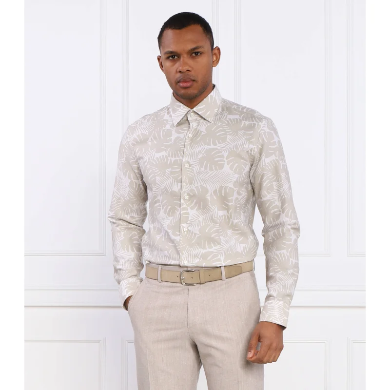 BOSS Koszula C-HAL-kent-C1-223 | Casual fit | z dodatkiem lnu