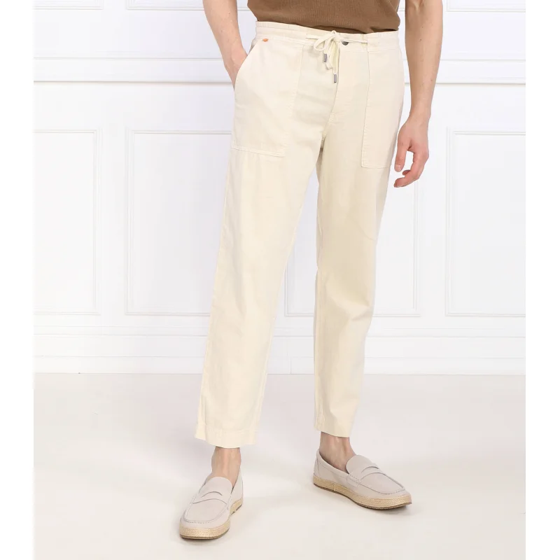BOSS ORANGE Lniane spodnie Sisla-PP | Regular Fit