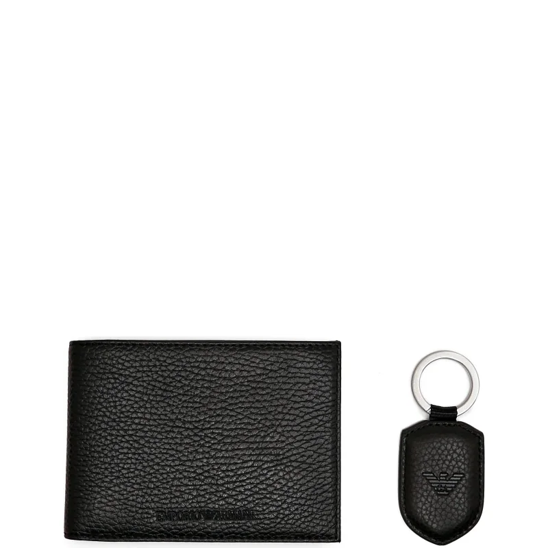 Emporio Armani Skórzany portfel + brelok