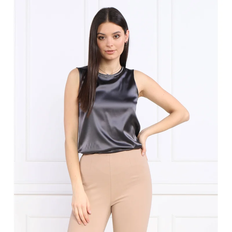 Peserico Jedwabny satynowy top | Regular Fit