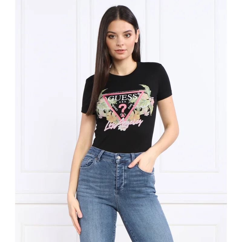 GUESS T-shirt TRIANGLE FLOWERS | Regular Fit
