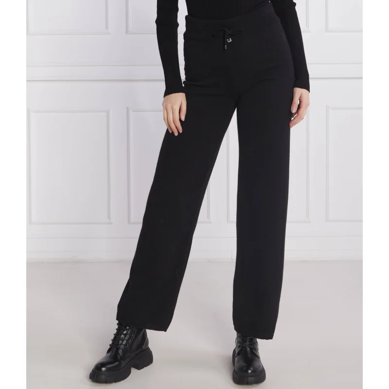 Juicy Couture Spodnie dzianinowe | Regular Fit | z dodatkiem wełny i kaszmiru