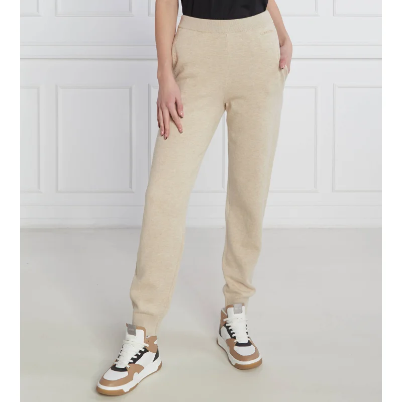Calvin Klein Spodnie dzianinowe | Regular Fit | z dodatkiem kaszmiru