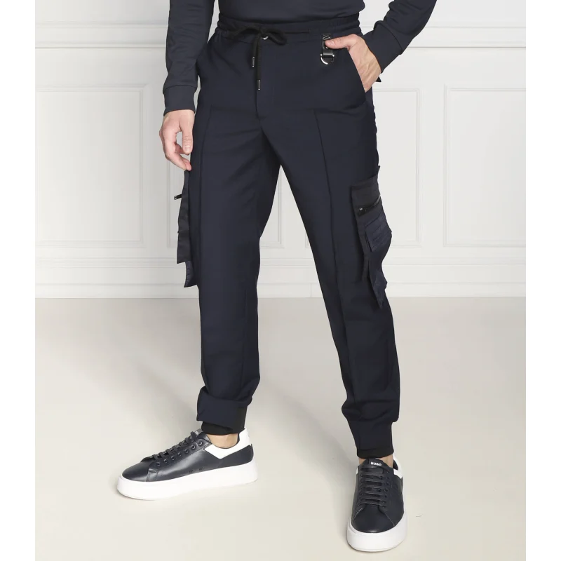 Les Hommes Wełniane spodnie cargo | Regular Fit