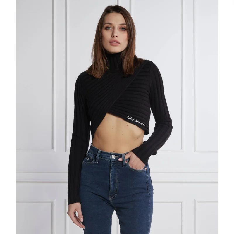 Calvin Klein Jeans Golf WRAP | Slim Fit | z dodatkiem wełny