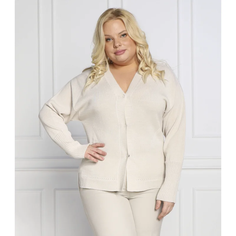 Persona by Marina Rinaldi Kardigan MOKA plus size | Regular Fit | z dodatkiem wełny