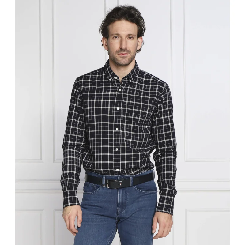 BOSS BLACK Koszula | Regular Fit | z dodatkiem wełny