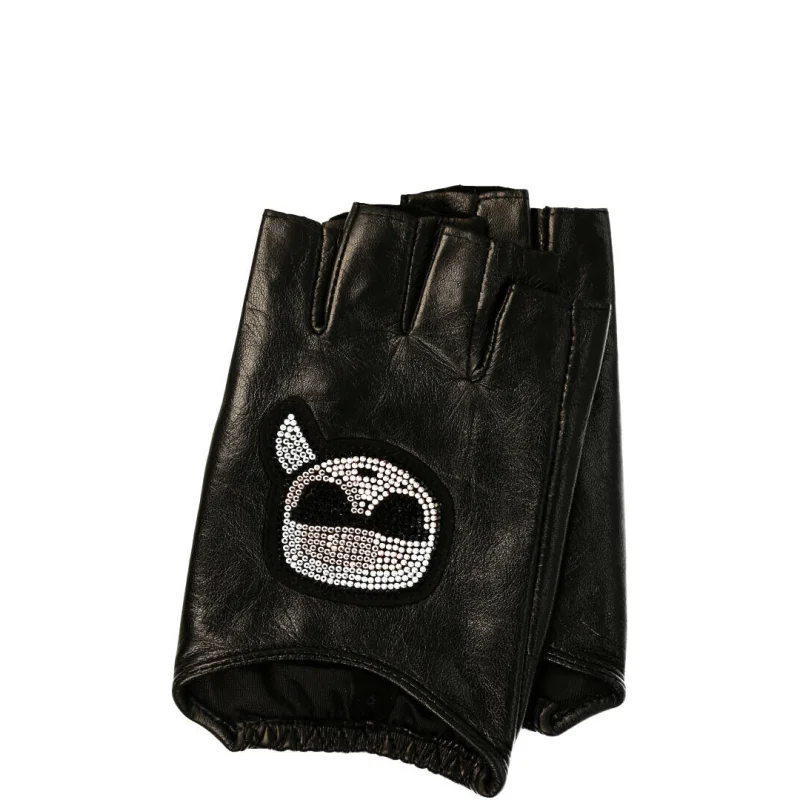Karl Lagerfeld Skórzane rękawiczki K/Ikonik Rhinest