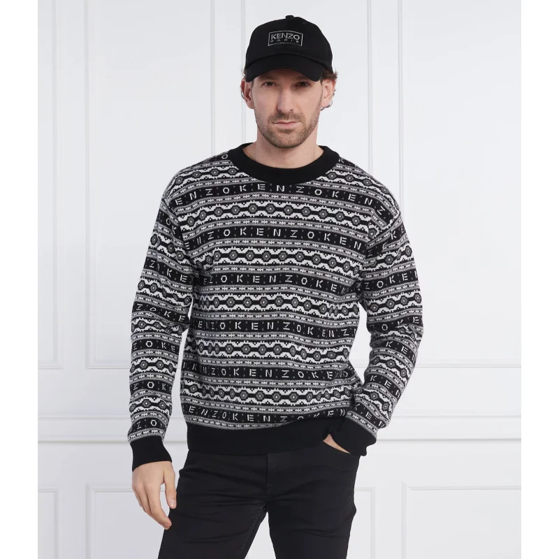 Kenzo Wełniany sweter JACQUARD REGULAR JUMPER | Regular Fit