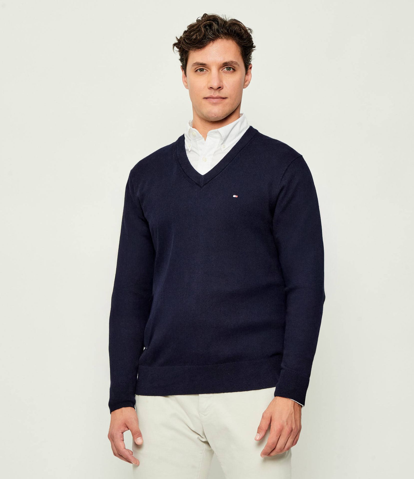 Tommy Hilfiger Sweter Regular Fit z dodatkiem kaszmiru