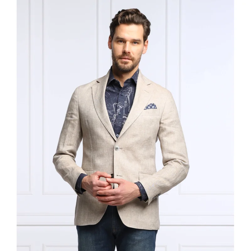 Oscar Jacobson Lniana marynarka Egel | Slim Fit