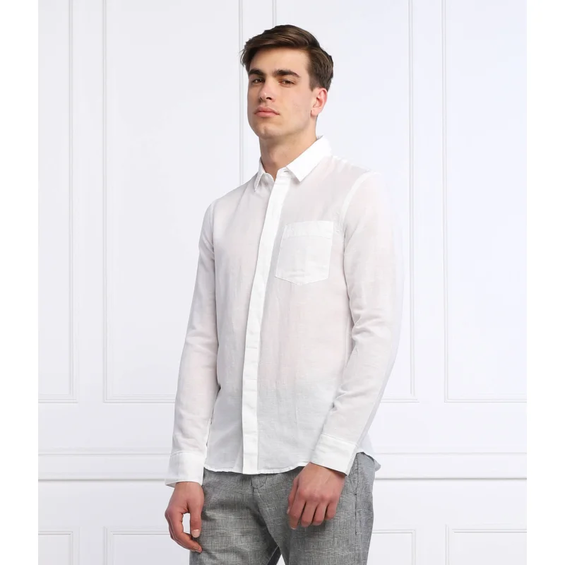 Calvin Klein Lniana koszula | Slim Fit